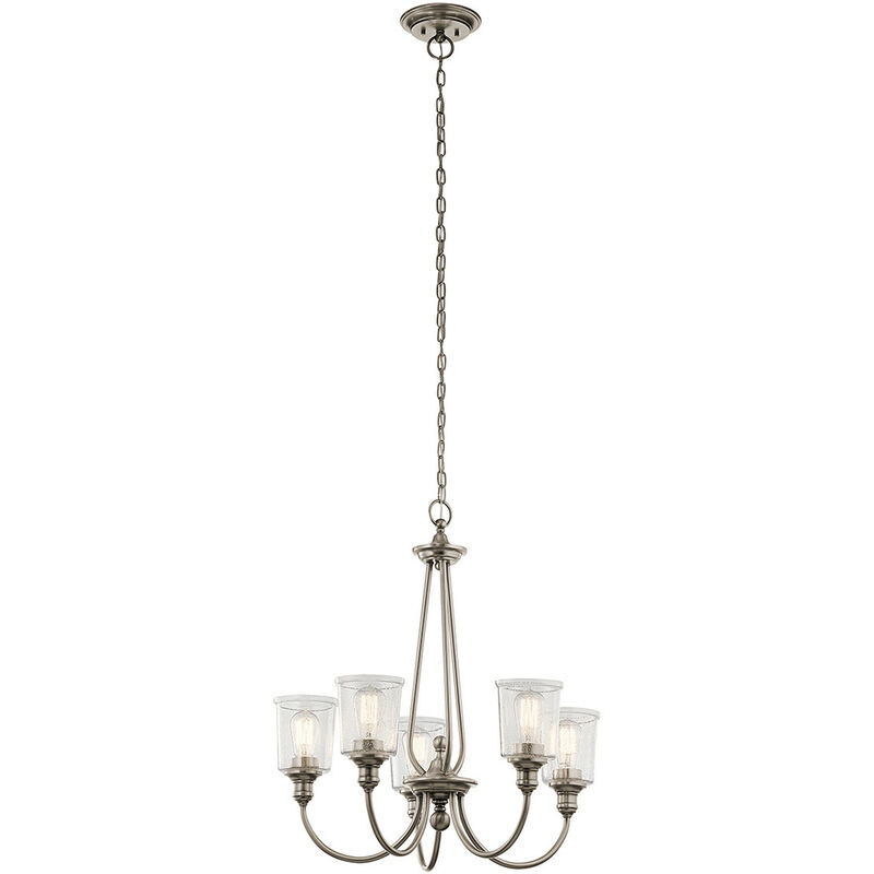 Elstead - Waverly 5 Light Chandelier, Classic Pewter, E27