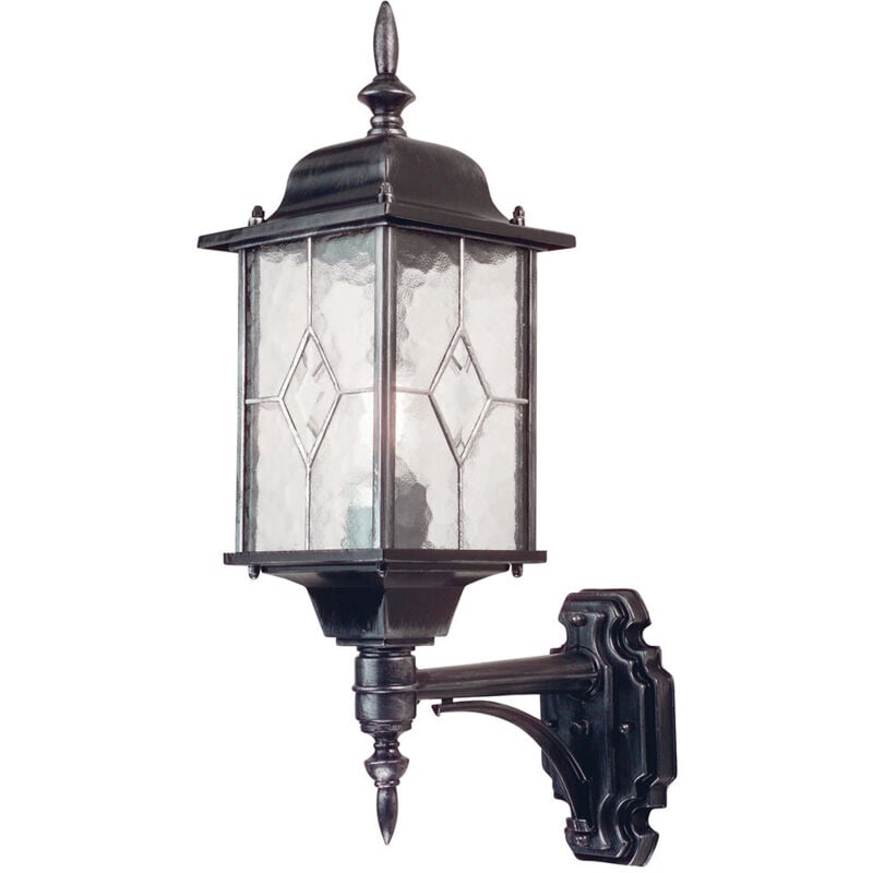 Elstead Wexford - Lanterna da Parete 1 Luce da Esterno Luce Nero Argento IP43, E27