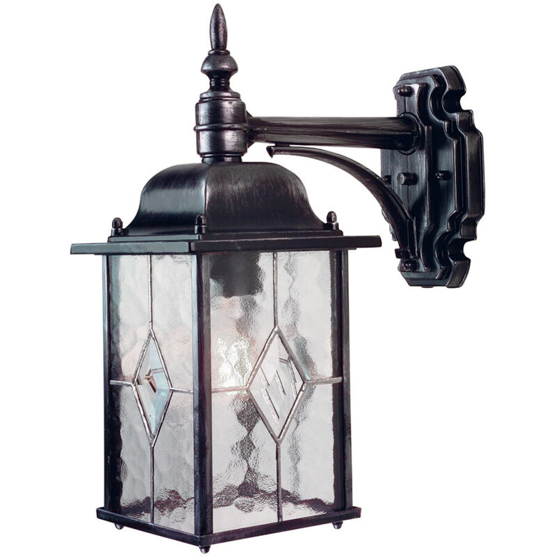 Elstead Wexford - Lanterna da Parete 1 Luce da Esterno Luce Nero Argento IP43, E27