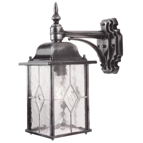 Elstead Wexford - Lanterna da Parete 1 Luce da Esterno Luce Nero Argento IP43, E27