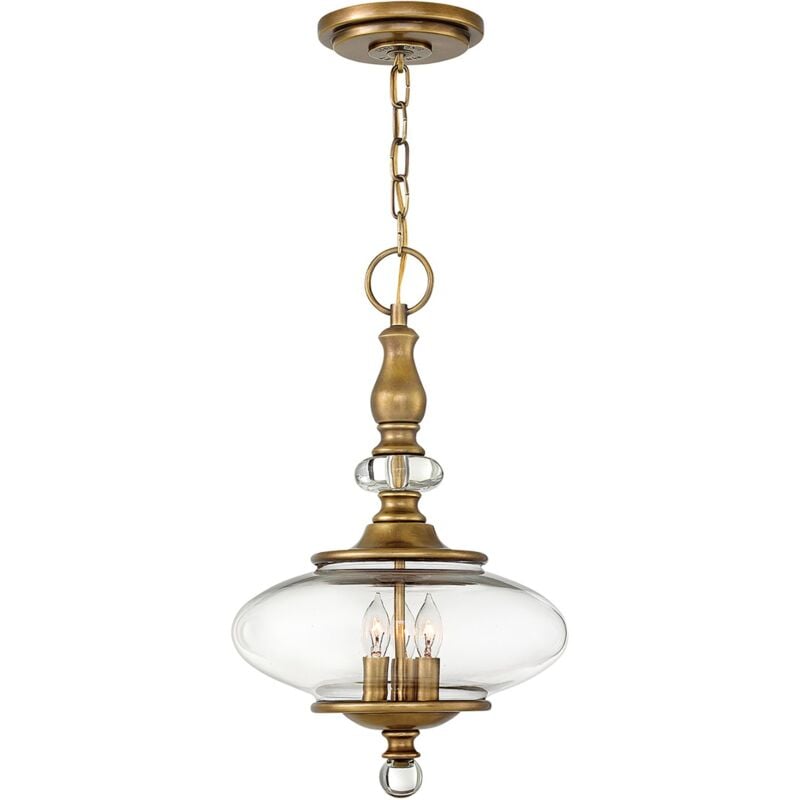 Lampadario Contemporaneo Wexley Acciaio Ottone Antico 3 Luci E14