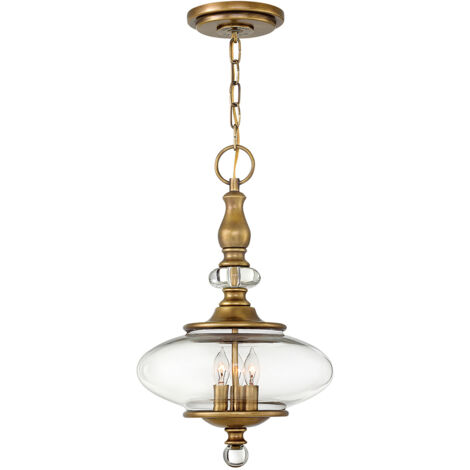 Elstead Wexley - Sospensione a soffitto a 3 luci in ottone, E14