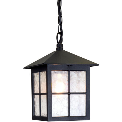 Elstead Winchester - Lanterna a Catena da Soffitto per Esterno 1 Luce Nera IP43, E27