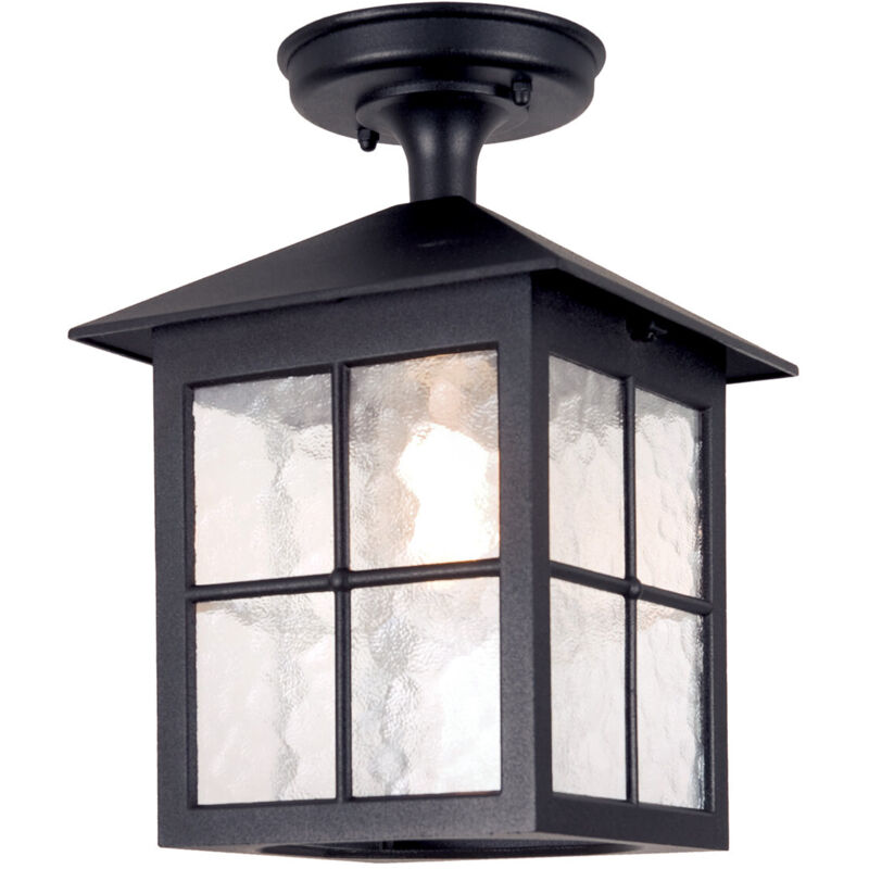 Elstead Winchester - Lanterna a Soffitto da Esterno 1 Luce Nera IP43, E27