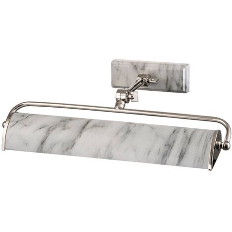 Elstead Winchfield Applique pour tableau moyen à 2 ampoules, nickel poli et effet marbre blanc