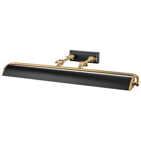 Elstead Winchfield Grand luminaire pour tableau à 4 lumières, laiton vieilli et noir mat
