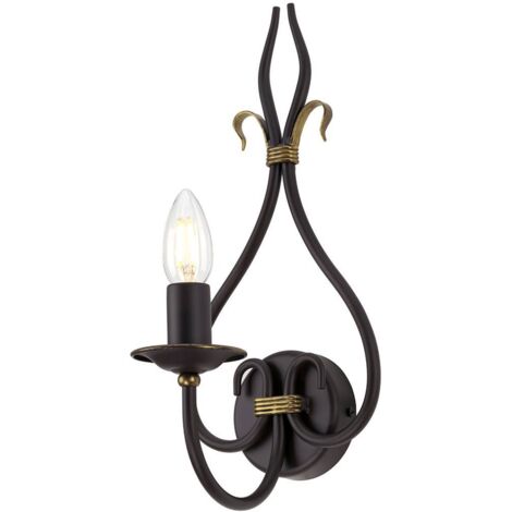 Elstead Windermere - 1 Licht Innenkerze Wandleuchte Gold, Rost, E14