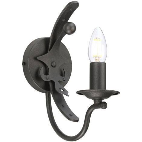 Elstead Windsor - 1 Licht Kerze Wandleuchte - Graphit, E14
