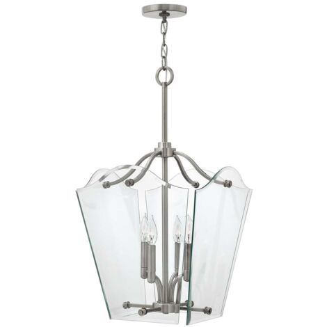 Elstead Wingate - Sospensione da soffitto a 4 luci medie nichel antico lucido, E14