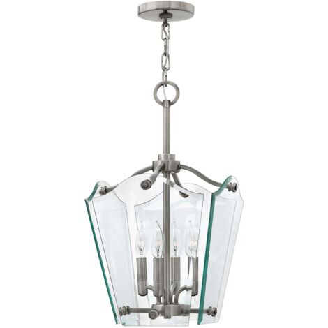 Elstead Wingate - Sospensione da soffitto a 4 luci piccola nichel antico lucido, E14