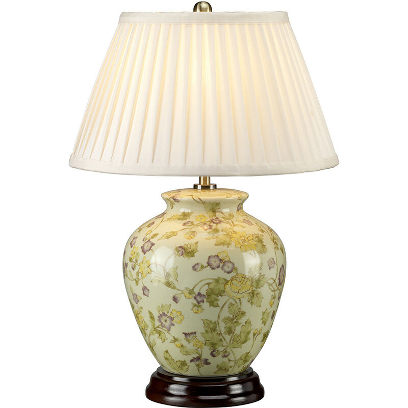 Elstead - Yellow Flowers Lampadaire avec abat-jour conique jaune et violet