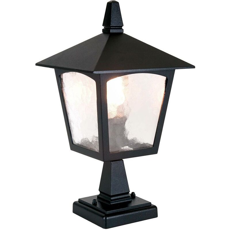 Elstead Lighting - Elstead York - 1 Light Outdoor Pedestal Lantern Black IP43, E27