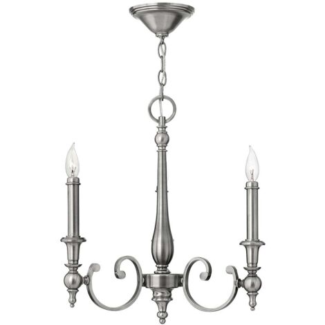 Elstead Yorktown - Kronleuchter 3 Light Antique Nickel Finish, E14