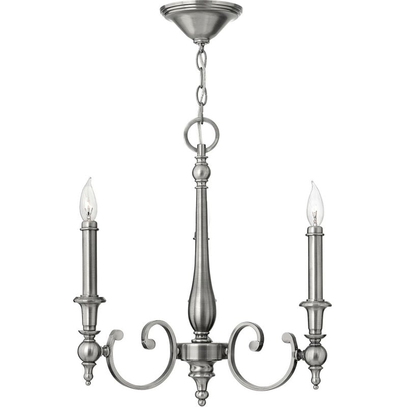 Yorktown - Lampadario 3 Luci Finitura Nickel Antico, E14 - Elstead