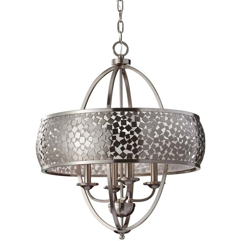 Lampadario lampada a sospensione plafoniera acciaio vetro acciaio inox d 61 cm Lustro