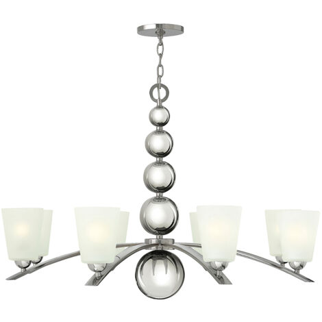 Elstead Zelda - Lampadario a 8 luci multibraccio finitura nichel lucido, attacco E27