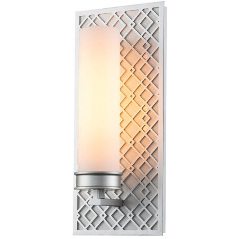 Elstead Ziggy Lampada da Parete per Bagno, Laccata Argento IP44