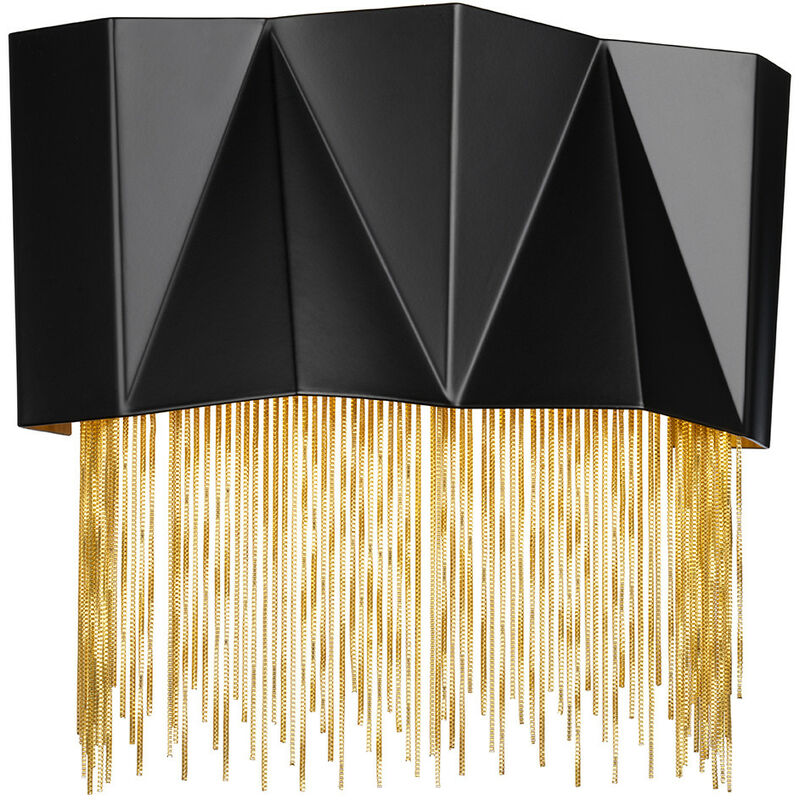 Elstead - Zuma 3 Light Wall Light, Satin Black, Gold, G9