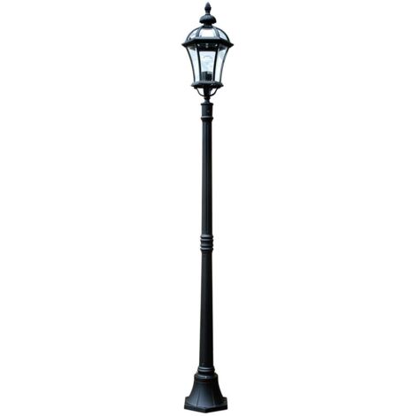 Elsteadbury - Lampadaire extérieur 1 lumière noir IP44, E27