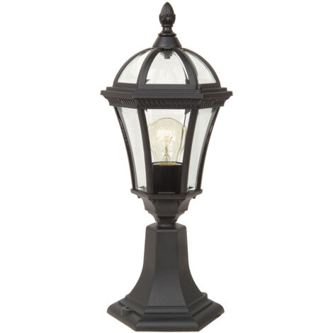 Elsteadbury - Lanterna a piantana da esterno 1 Luce Nera IP44, E27