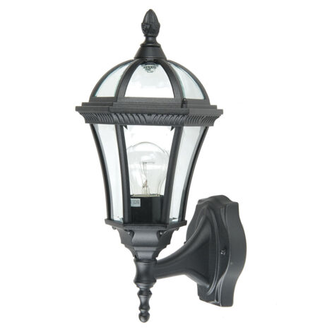 Elsteadbury - Lanterna da parete per esterni 1 luce con luce nera IP44, attacco E27