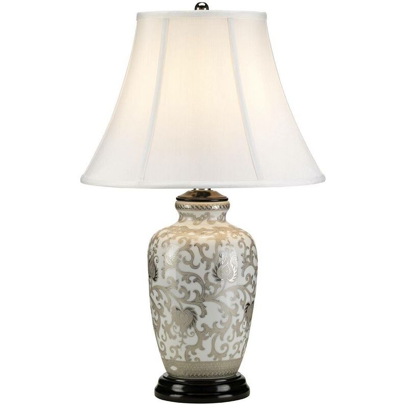 Elstead Lighting - ElsteadthistleTHISTLE-TL - 1 Light Table Lamp - White, Silver Finish, E27