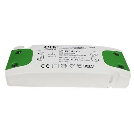 ELT 9907103 Driver LED 15W 12V DC 1,25A LV 15/12-C2 - blanc