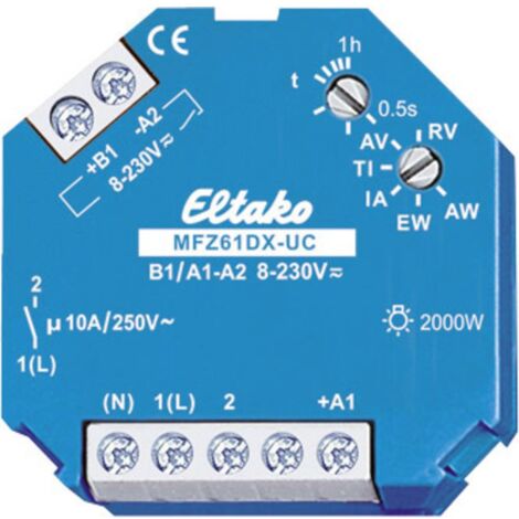 Eltako 61100604 MFZ61DX-UC Relè temporizzato Multifunzionale 230 V 1 pz. Intervallo di tempo: 0.5 s - 1 h 1 NA