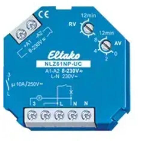 Eltako 61100704 NLZ61NP-UC Nachlaufschalter  230 V/AC 1 St. Zeitbereich: 0.1 - 14400 s 1 Schließer