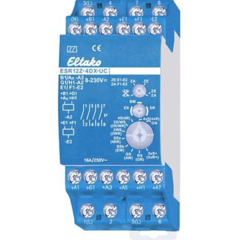 Eltako ESR12Z-4DX-UC - Relè di commutazione, interruttore per corrente di sovraccarico a 4 ingressi