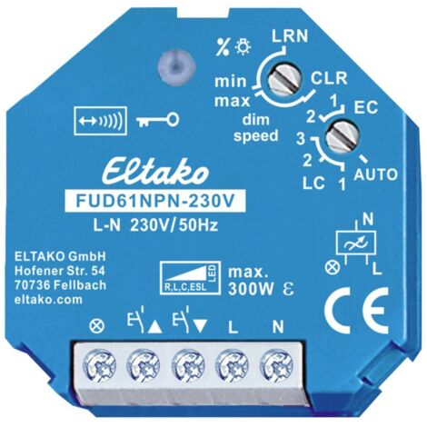 Eltako FUD61NPN-230V dimmer incassato bianco 300W
