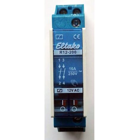 Eltako R12-200-12V Relais de commutation Tension nominale: 12 V Courant de commutation (max.): 8 A 2 NO (T) 1 pc(s)