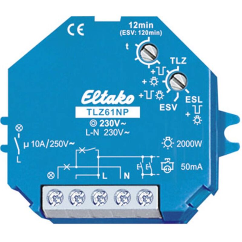 61100102 Relè temporizzatore luci scale Ad incasso 230 v/ac - Eltako