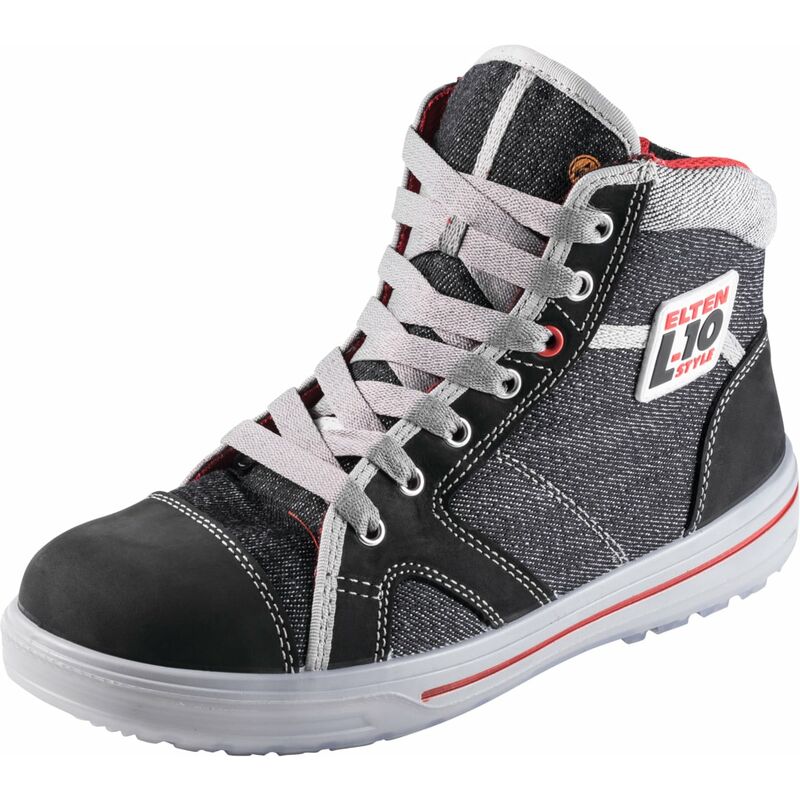 Calzatura alta con lacci, grigio / nero sensation