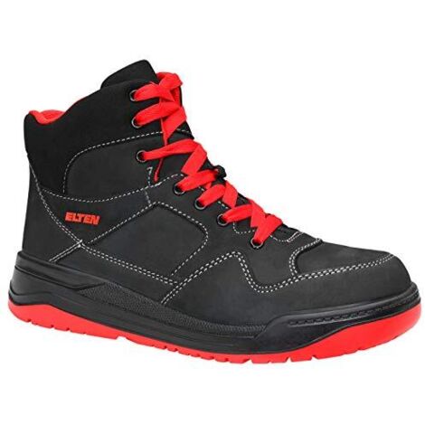 ELTEN - Calzatura alta con lacci nera/rossa MAVERICK black-red