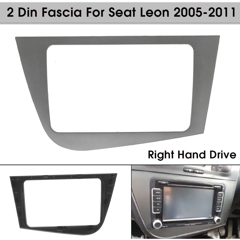 

ELUTO 2Din Radio estéreo Fascia marco de placa de salpicadero embellecedor para Seat Leon 2005 2006 2007 2008 2009 2010 2011 RHD