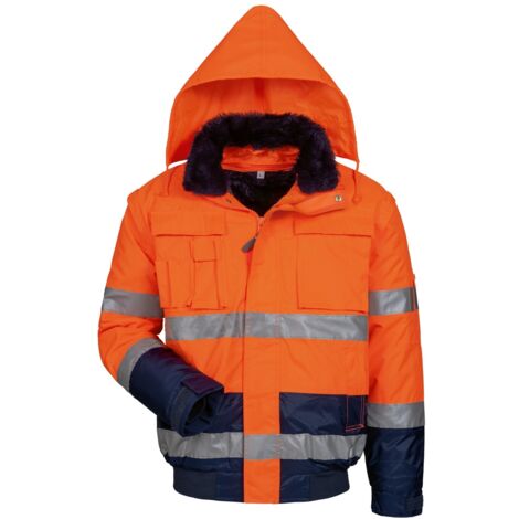 Elysee Warnschutz-Pilotenjacke Volker S orange/marine