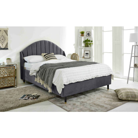 Elysium Steel Plush Velvet Small Double Bed Frame