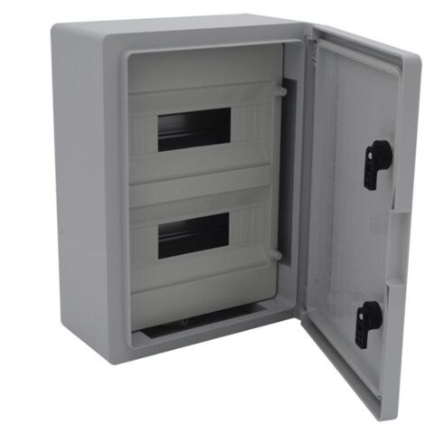 Em Distribution – Coffret électrique nu 24 modules 400x300x165mm – Étanche IP65 – Résistance chocs IK10 – Livré avec rail DIN