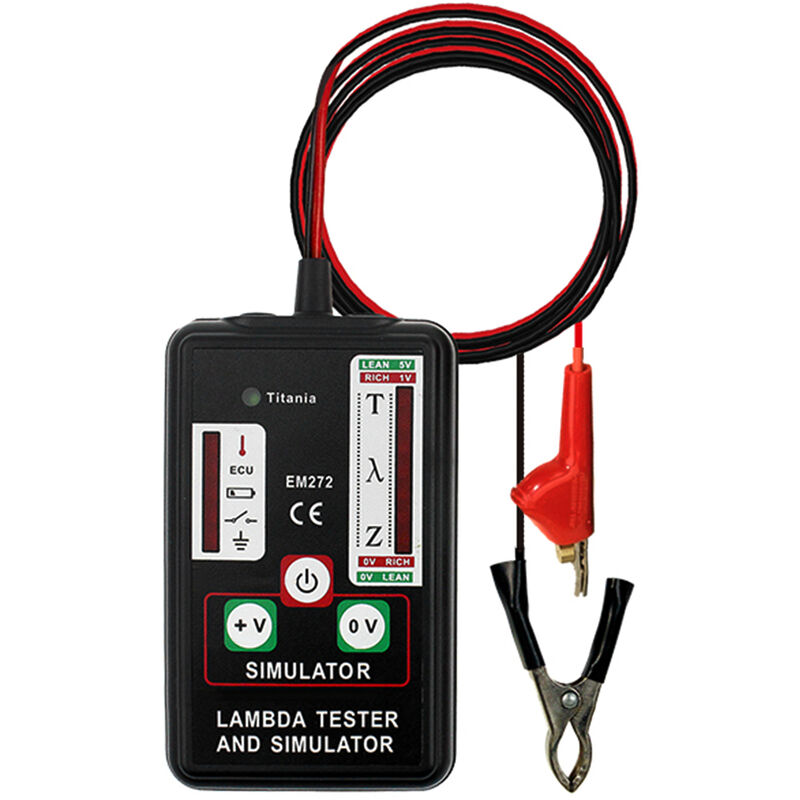 

EM272 Probador y simulador Lambda Zirconia Titania Sensores Lambda y ECU Prueba Sensores de 1, 2, 3 y 4 cables,Negro