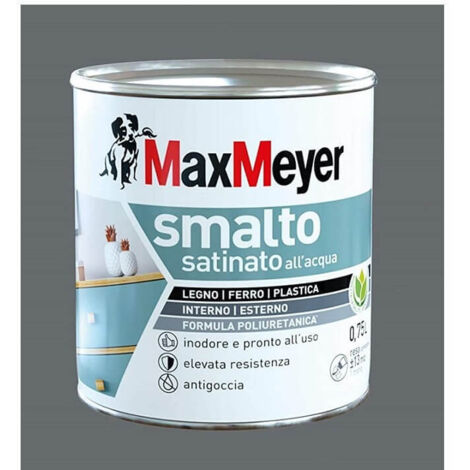 Émail satiné gris fumé à base d'eau 0,75 l