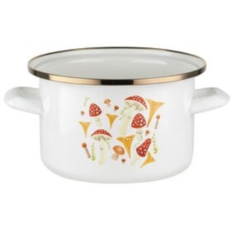 Emaillierter Topf Emalia Polska Pleszew Pilze 20 cm 3,75 l