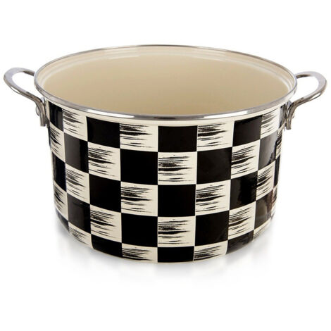 Emaillierter Topf SCHACHBRETT 26 cm, 6,5 l