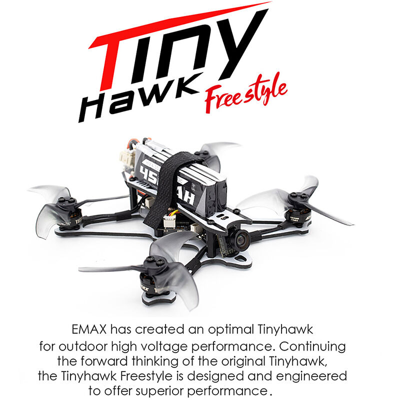 

Emax - Tinyhawk Freestyle 115 mm Racing Drone 2.5 pulgadas Helice F4 5A ESC Motor sin escobillas 600TVL FPV Racing RC Drone BNF Version para