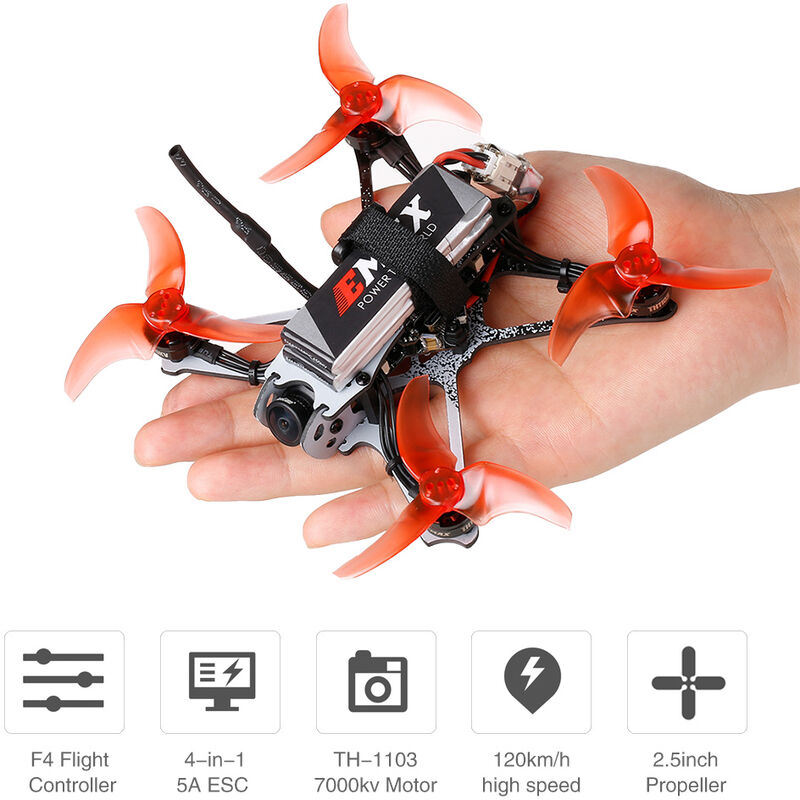 

EMAX Tinyhawk II Racing Drone FPV Drone 120 km / h F4 5A ESC Motor sin escobillas 7000KV RunCam Nano2 700TVL 37CH 25/100 / 200mW VTX FPV Quadcopter