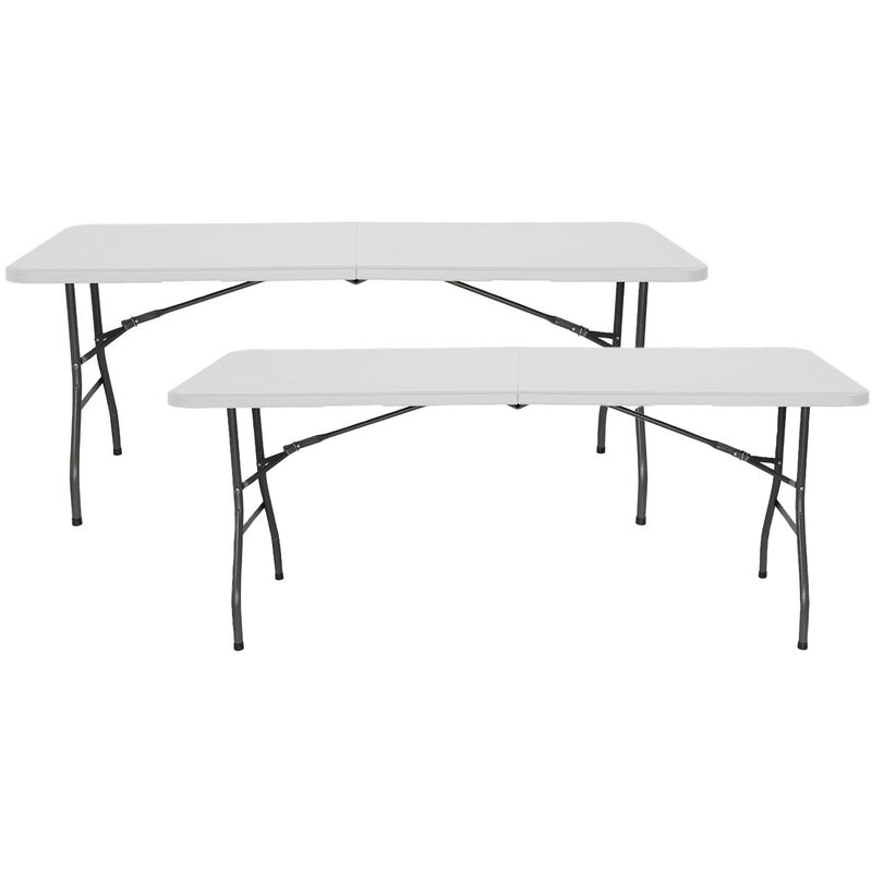 Lot 2 Tables pliantes 180cm Rectangulaires - Blanc