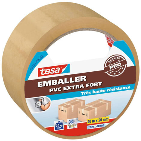 Emballer - Adhésif PVC Extra Fort Transparent 50mmx40ml - TESA