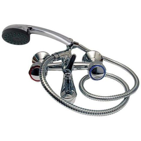 Embarquement en laiton pour baignoire avec boutons ronds et douche