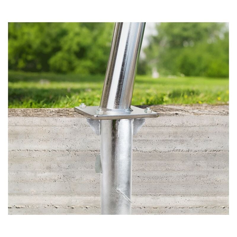 Direct Filet - Embase à bétonner pour mât de voile d'ombrage rond 5 points