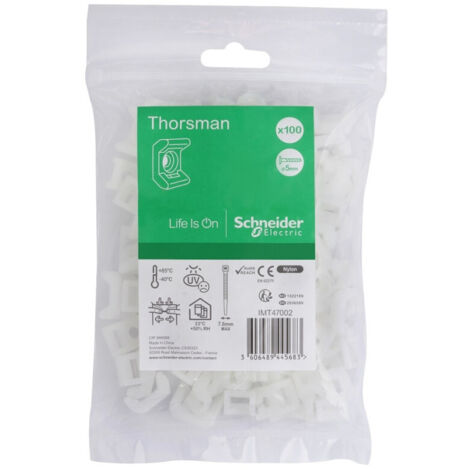 Embase à visser 19x19mm translucide pour collier serre-cable largeur 7.6mm max (blister de 100) Pa6.6mm anti-UV Thorsman